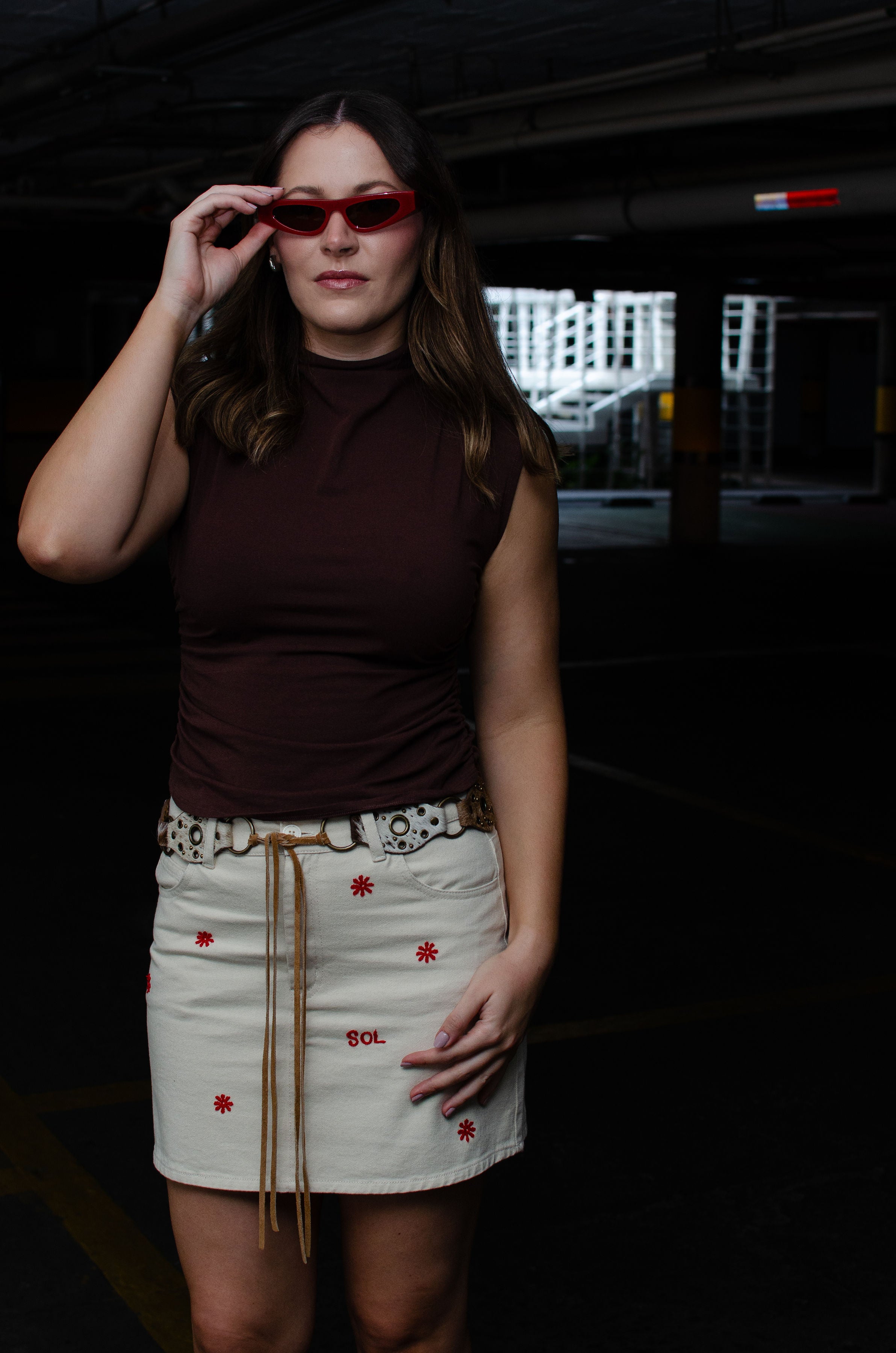 Kimmy Hand-Embroidered Mini Skirt