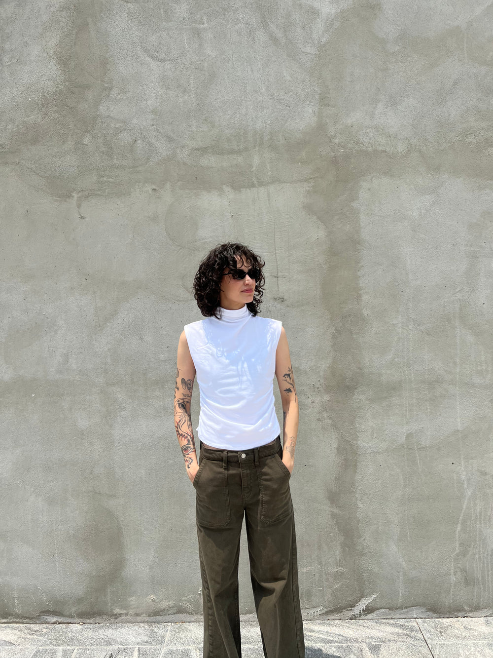 Sleeveless Mock Neck Top
