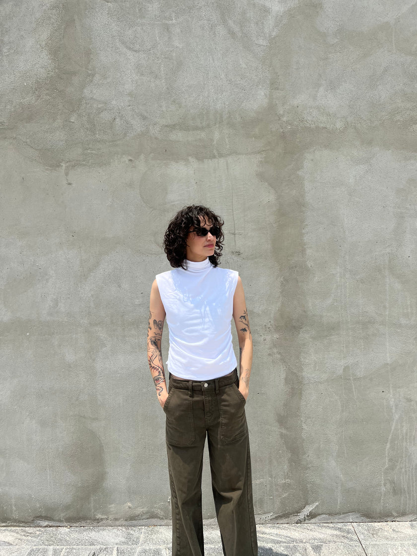 Sleeveless Mock Neck Top