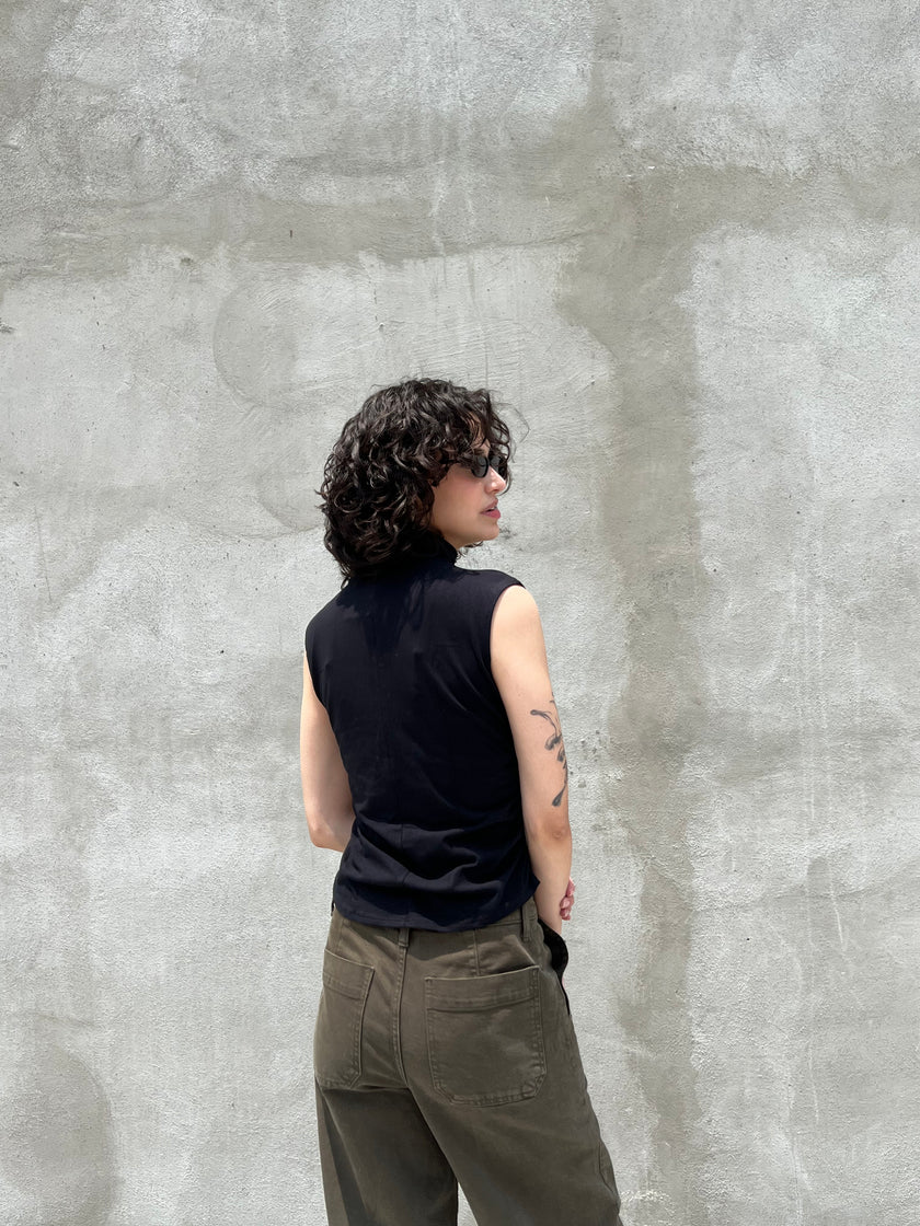 Sleeveless Mock Neck Top