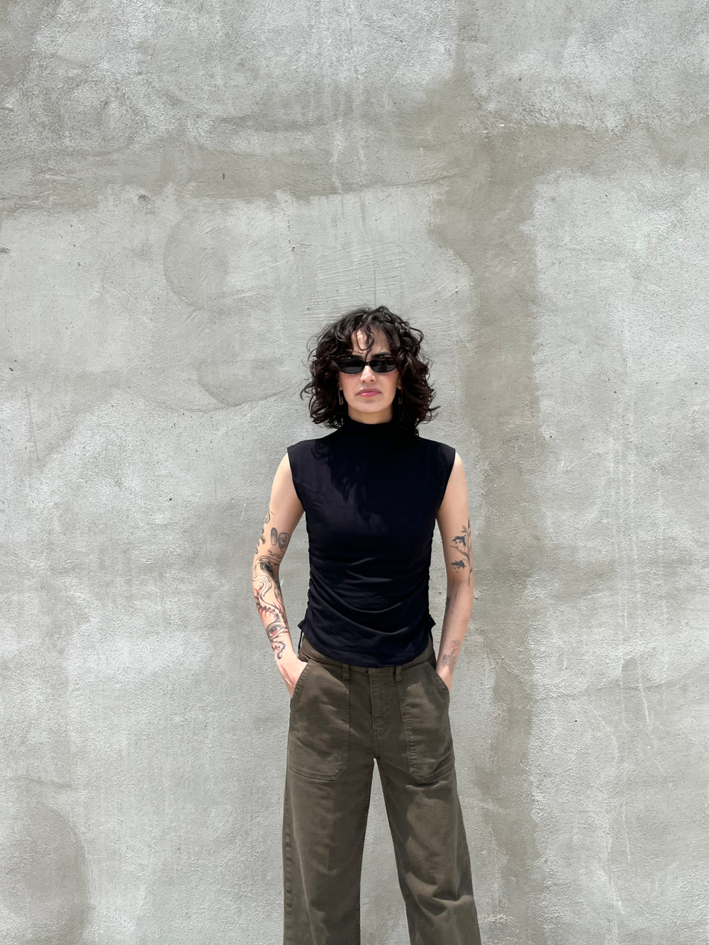 Sleeveless Mock Neck Top