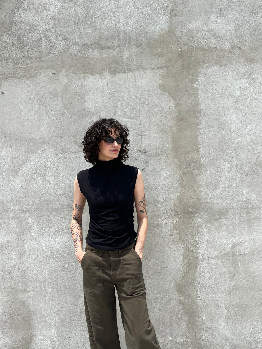 Sleeveless Mock Neck Top