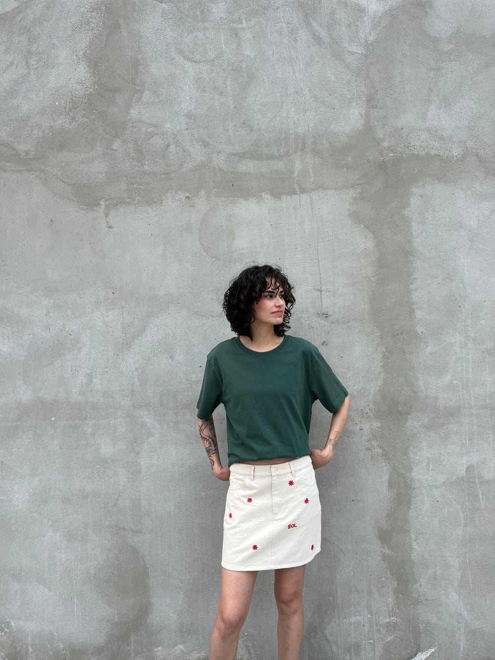 Kimmy Hand-Embroidered Mini Skirt