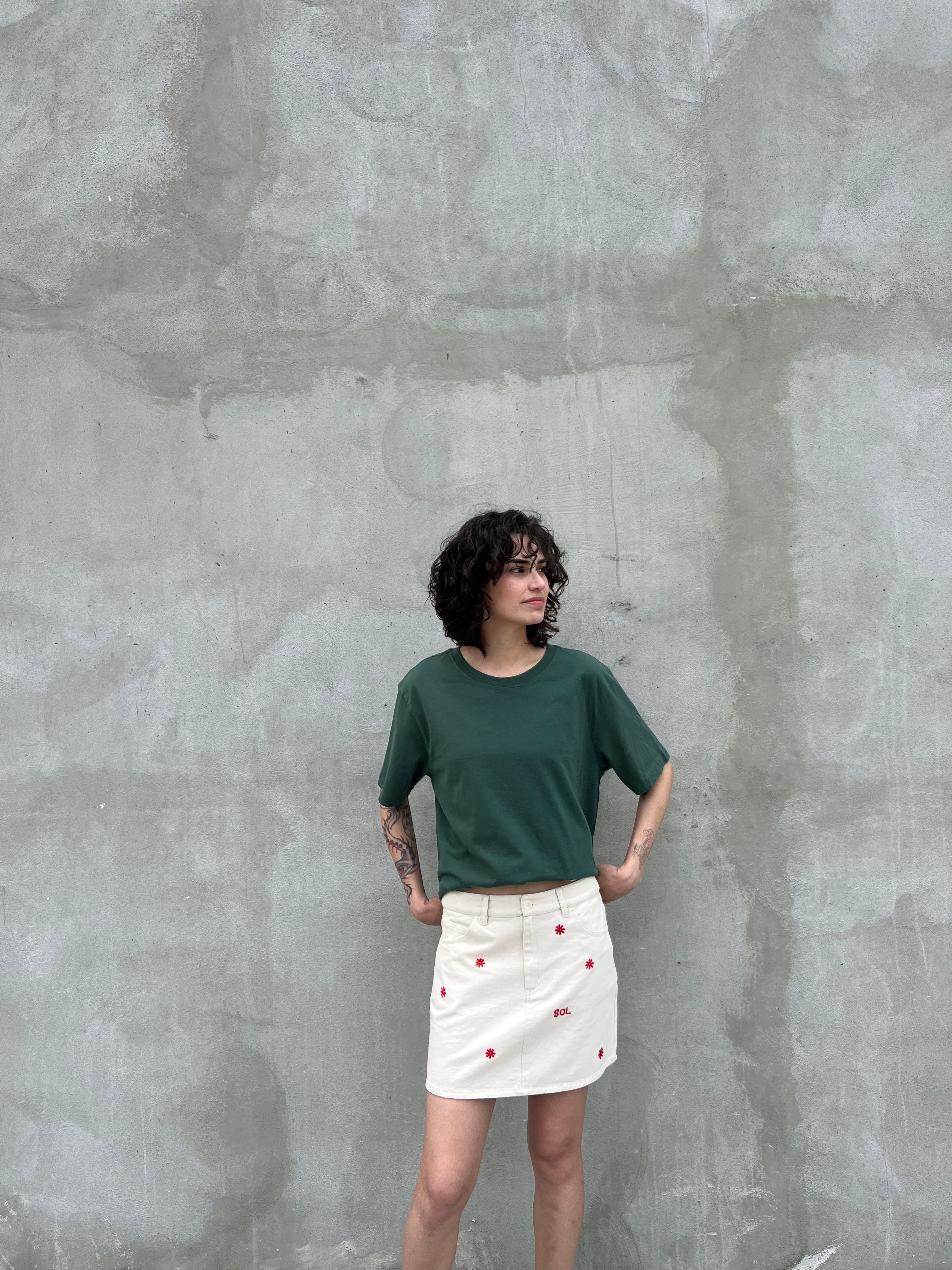 Kimmy Hand-Embroidered Mini Skirt