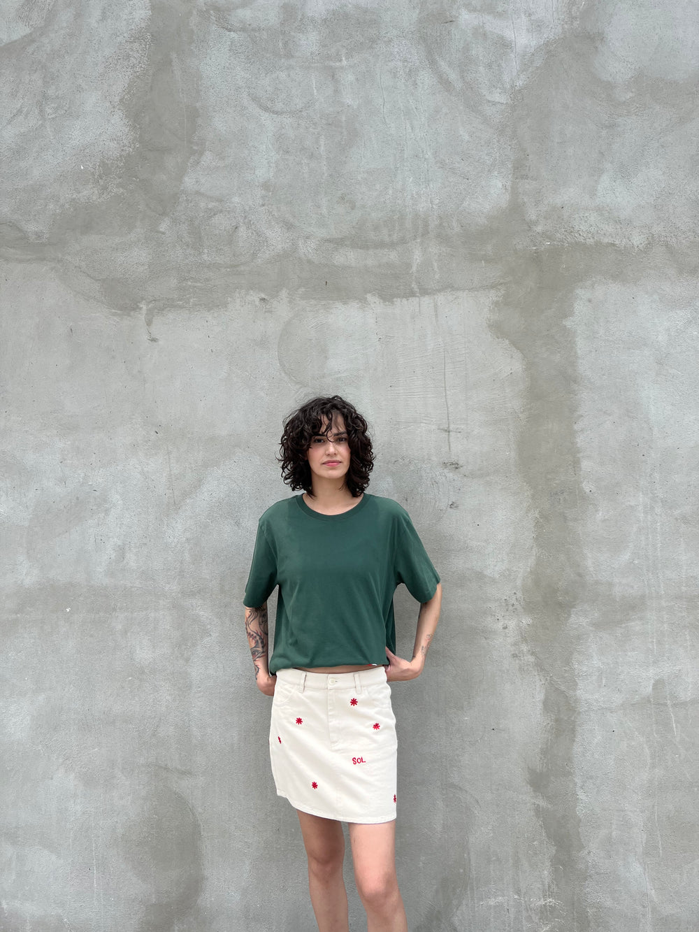 Kimmy Hand-Embroidered Mini Skirt