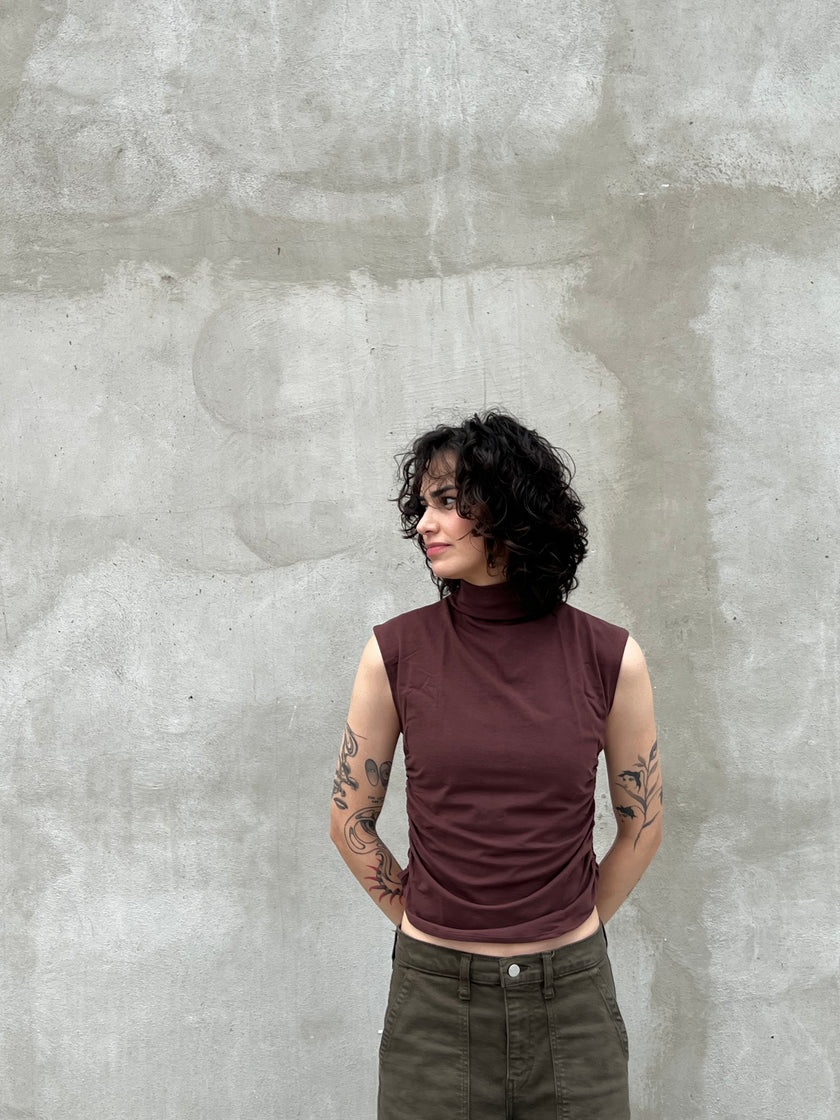 Sleeveless Mock Neck Top